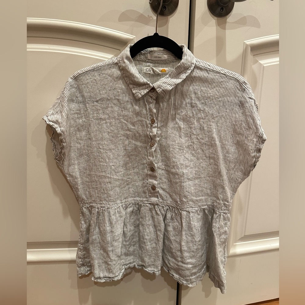 Linen stripe shirt